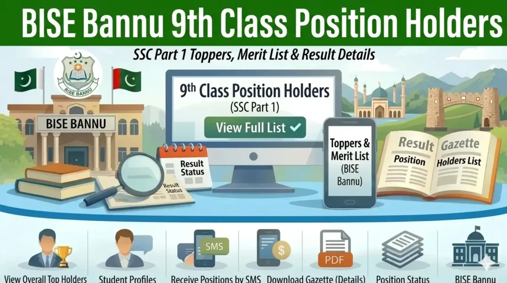 BISE Bannu 9th Class Position Holders