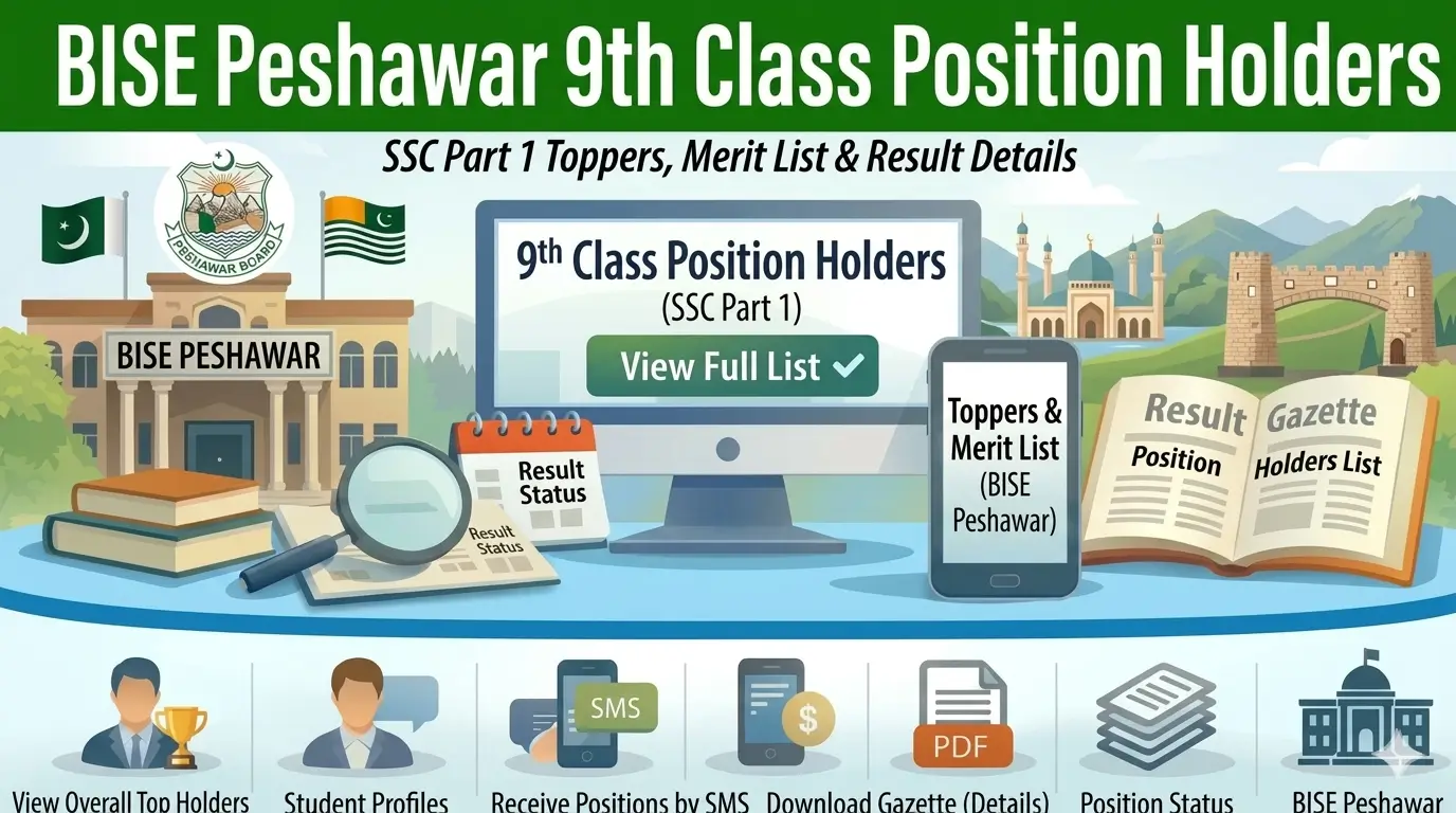 BISE Peshawar 9th Class Position Holders