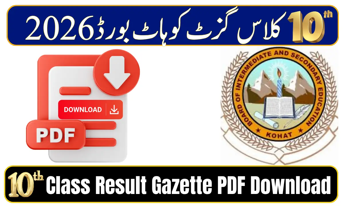 BISE Kohat 10th Class Result Gazette