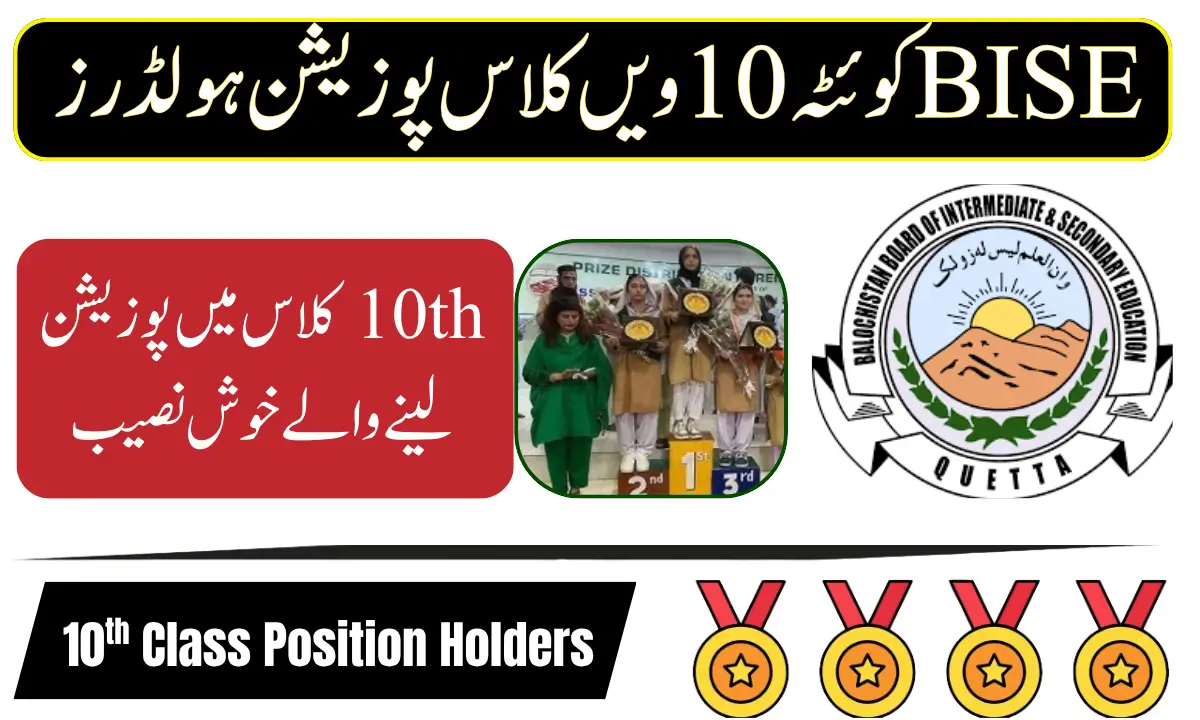 BISE Quetta 10th Class Position Holders
