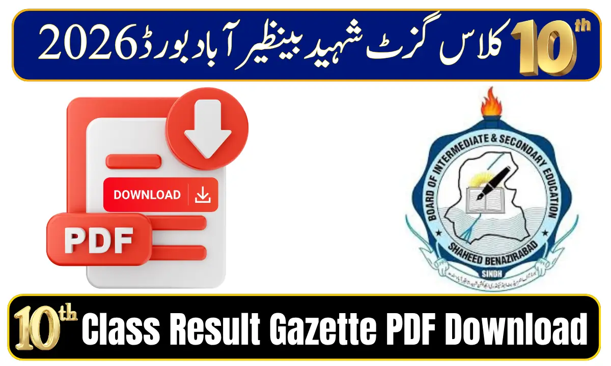 BISE Shaheed Benazirabad 10th Class Result Gazette