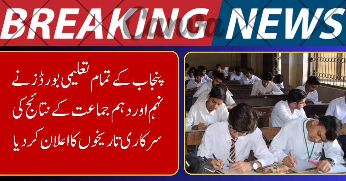 Punjab Boards Announce Official Result Dates for Class 9 and Class 10