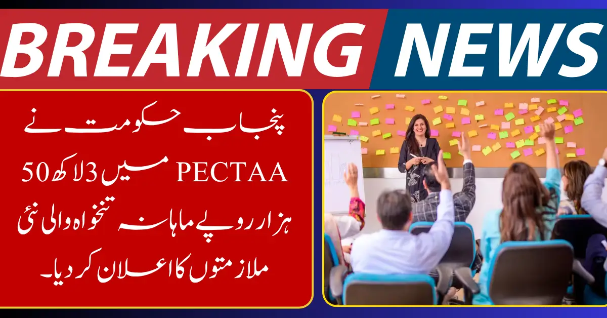 Punjab Announces PECTAA Jobs 2026 With Salary Up to Rs. 350,000 Per Month