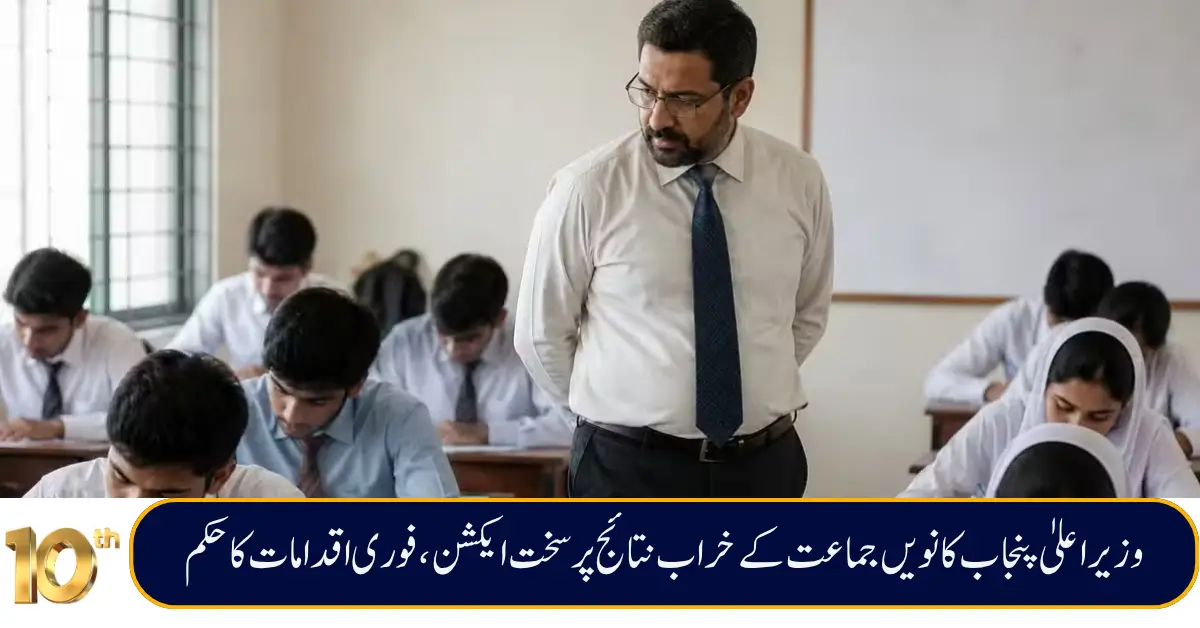 CM Punjab Demands Report on Poor 9th Class Results Across Punjab